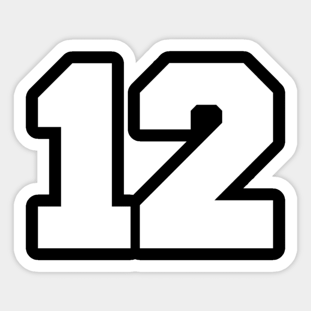 Number 12 - 12 - Sticker | TeePublic